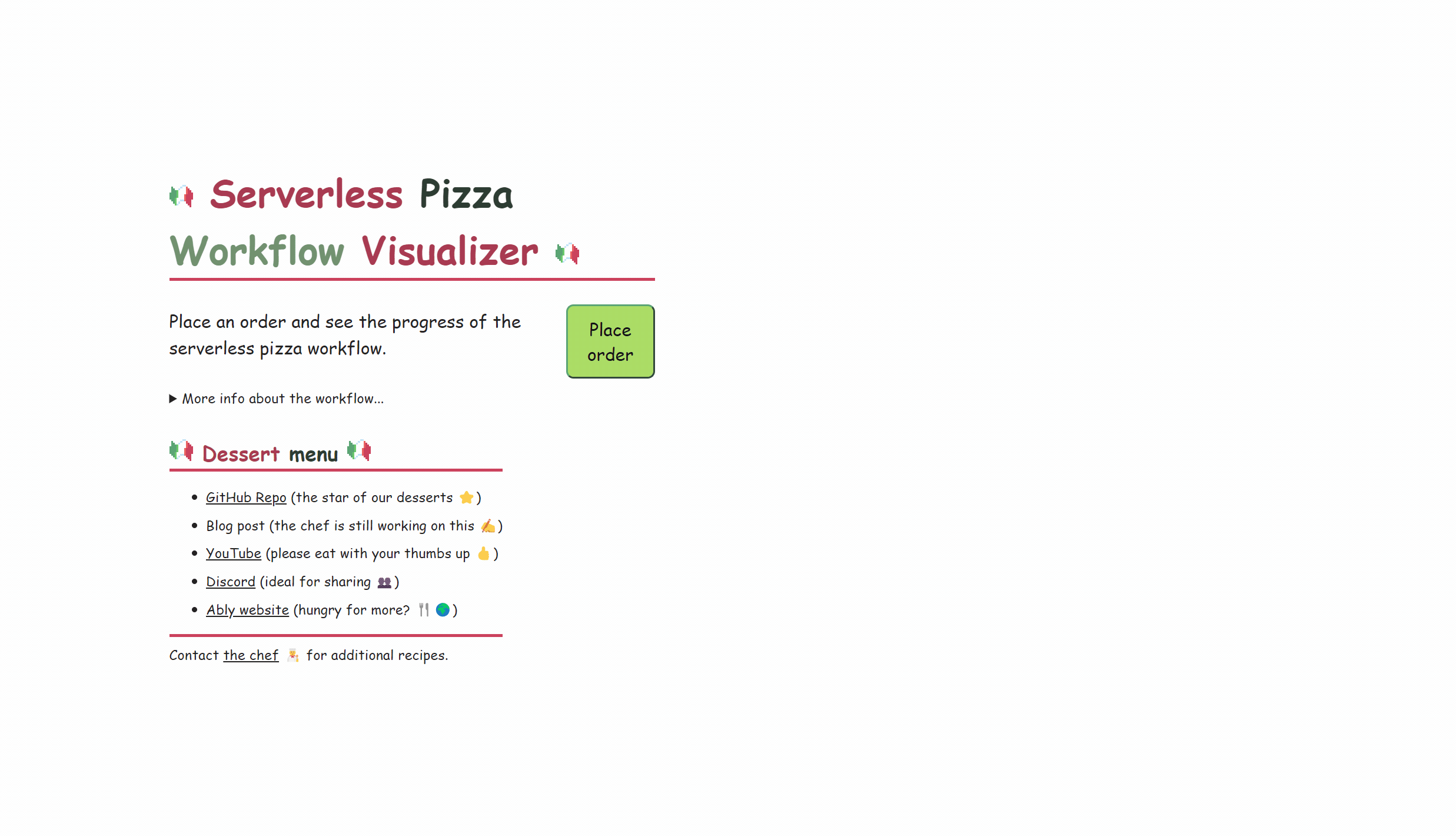 Serverless Pizza Workflow Visualizer